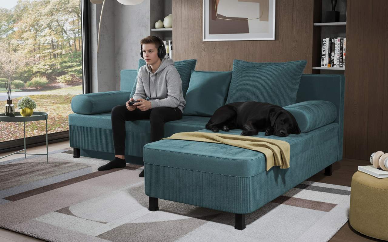 Coltar extensibil Delano, turcoaz  5